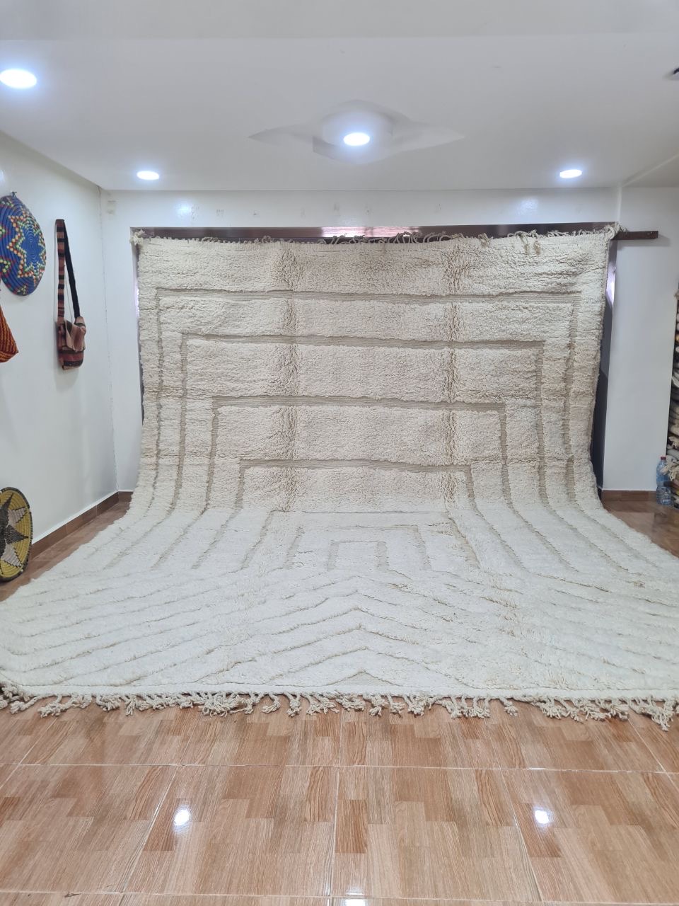 White Latir Marokkaans handgemaakt tapijt150 cm x 100 cm